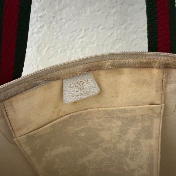 Vintage 1970’s GUCCI Plus GG Monogram Large Shopper Tote Shoulder Bag Web Strap - Picture 4 of 4